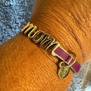 Vera Bradley Gold and Purple 'Mom' Bracelet